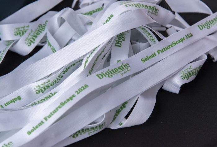 Close up of Solent FutureScape lanyards