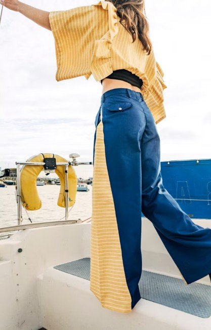 Eva Dragoeva nautical collection model on boat photo